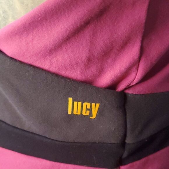 Lucy Powermax Fuchsia / Gray Mesh Racerback Workout Tank Top Size Large - Picture 5 of 10